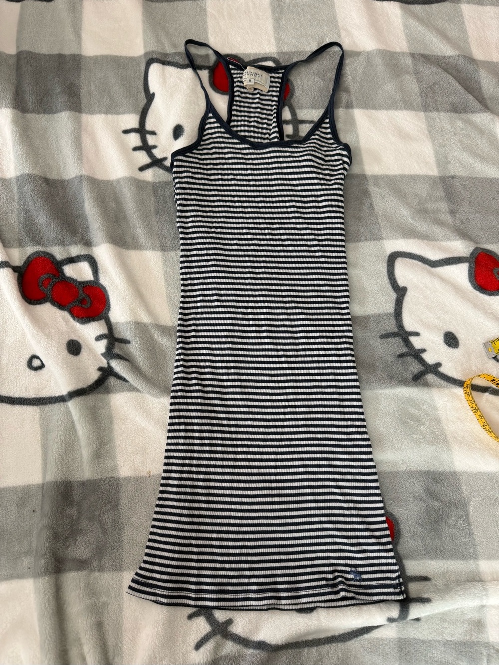 Vintage Abercrombie & Fitch Black and White Striped Tank Dress size M
